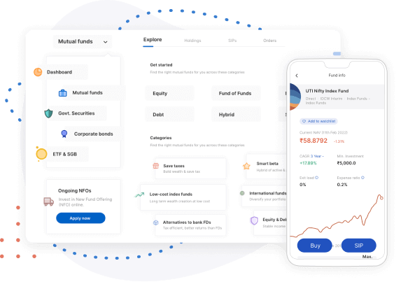 Coin app showing direct mutual fund holdings